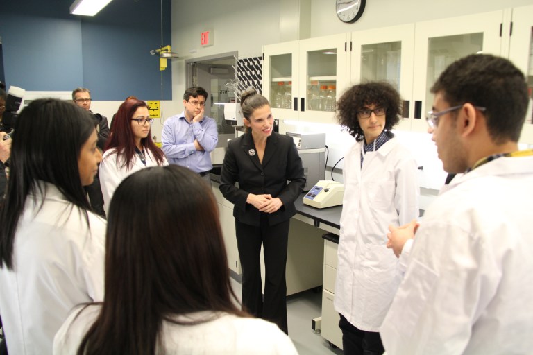 The Honourable Kirsty Duncan, Minister of Science, announced $5.2 million in funding for 19 projects at the University of Toronto Mississauga on Friday, Apr. 15, 2016. (Photo: UTM)