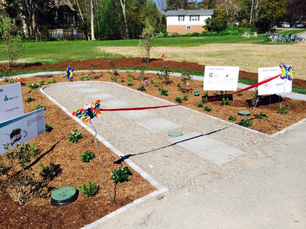 A rain garden opened at Kenollie Public School on Wednesday, May 18, 2016. (Photo: Credit Valley Conservation)