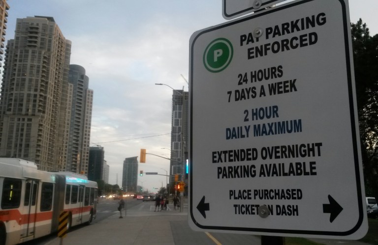 'Parking vehicle in parking space governed by a parking machine not within the permitted period' was also a common infraction in Mississauga. (Photo: Kelly Roche/QEW South Post)