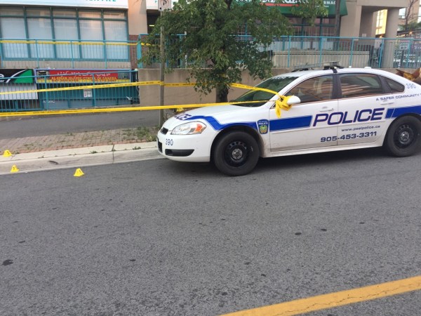 Peel Police are searching for a silver Mercedes in relation to a shooting on Enfield Place on Thursday, July 28, 2016. (Photo: Submitted/QEW South Post)