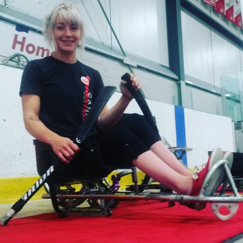 Mississauga's Danica McPhee is playing sledge hockey during the Ontario Summer Games. Various events are being held across Mississauga Aug. 11-14. (Photo: Kelly Roche/QEW South Post)