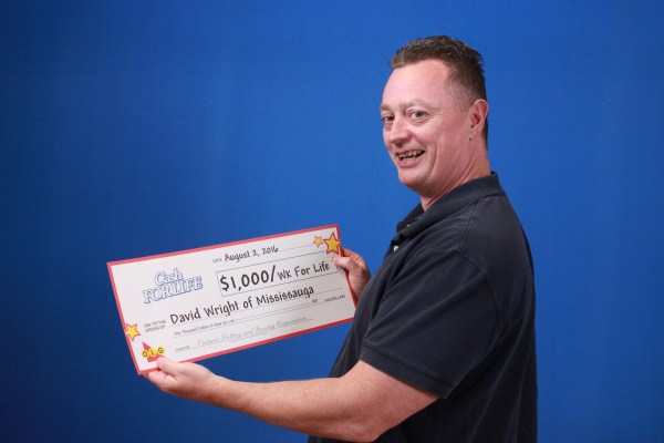 Mississauga resident David Wright is the latest winner of $1,000 a week for life. (Photo: OLG)