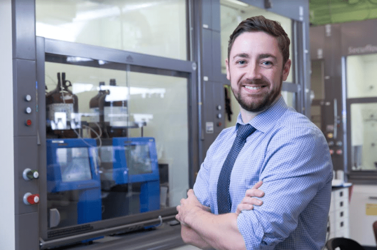 The laboratory of Professor Patrick Gunning of UTM’s department of chemical & physical sciences is the catalyst for the creation of the Centre for Medicinal Chemistry. The $7 million centre is being funded by Orlando Corporation. (Photo: University of Toronto Mississauga)