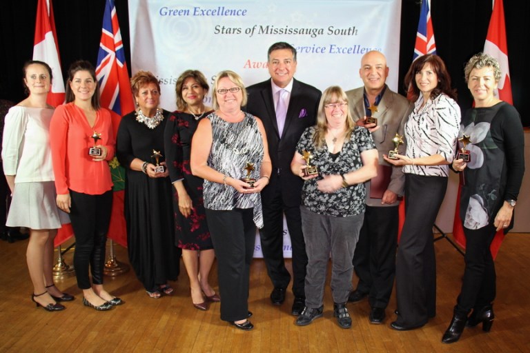2016 Star of Mississauga South winners pose with Mississauga South MPP Charles Sousa at Clarke Hall on Wednesday, Oct. 12, 2016. (Photo: Gabriella Bank) 