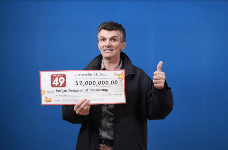 Mississauga's Smiljan Bodulovic is $2 million richer after winning an Ontario 49 draw. (Photo: OLG)